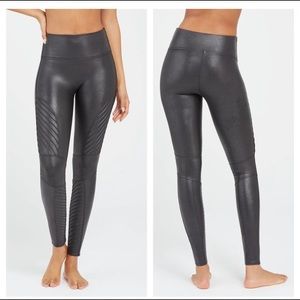 SPANX Faux Leather Moto Leggings Small